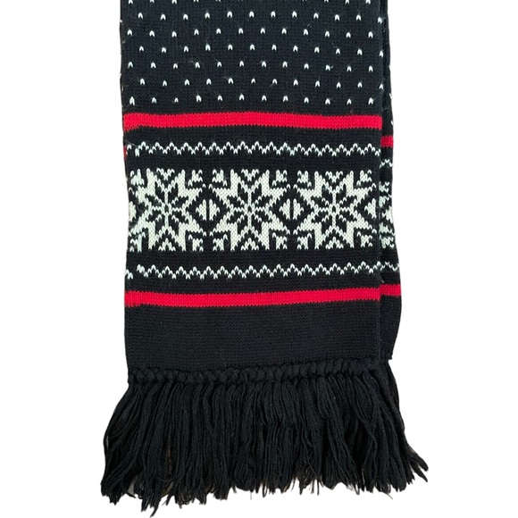 Vintage Eddie Bauer Wool blend Knit scarf - snowflake double layer, unisex - Picture 4 of 9